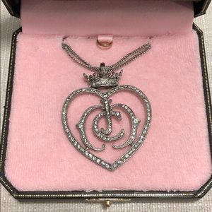 Juicy couture pave heart necklace